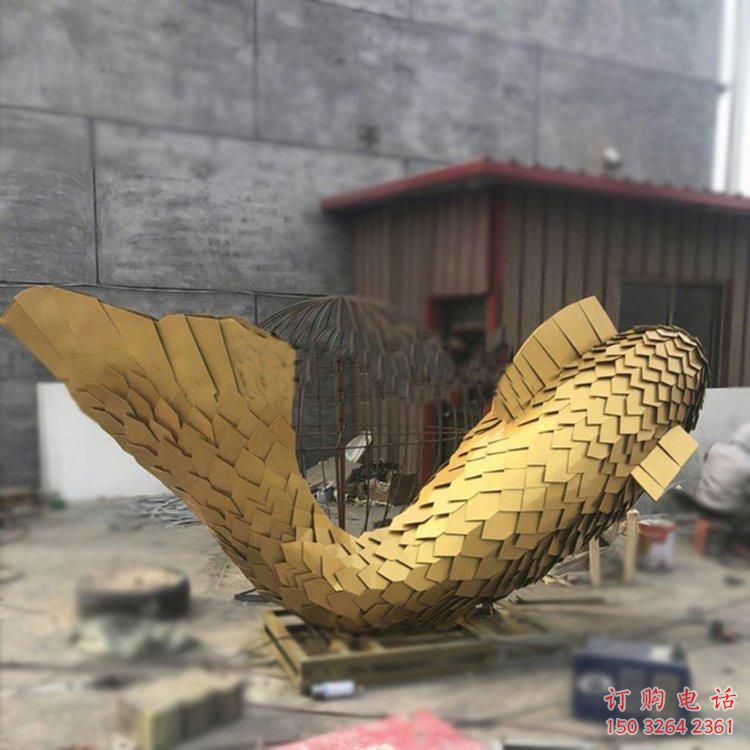 抽象鲸鱼铜雕厂家 办公室动物铜雕