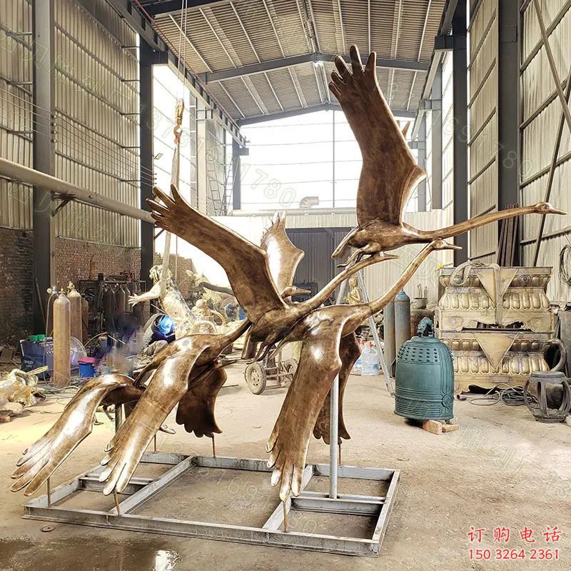 黄铜鸿雁铜雕厂家 仿古动物铜雕 黄铜鸿雁铜雕厂家 仿古动物铜雕
