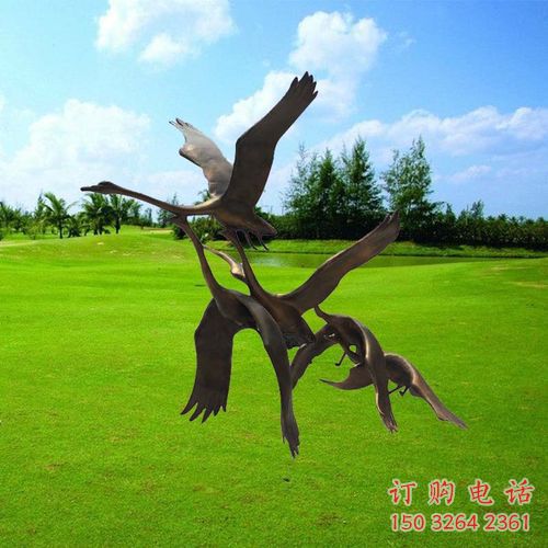 街头鸿雁铜雕厂家 城市动物铜雕 街头鸿雁铜雕厂家 城市动物铜雕
