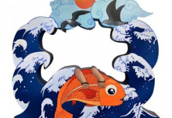 鲤鱼跳龙门铜雕厂家 抽象动物铜雕