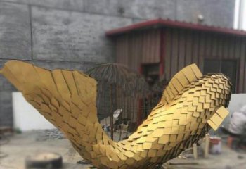抽象鲸鱼铜雕厂家 办公室动物铜雕