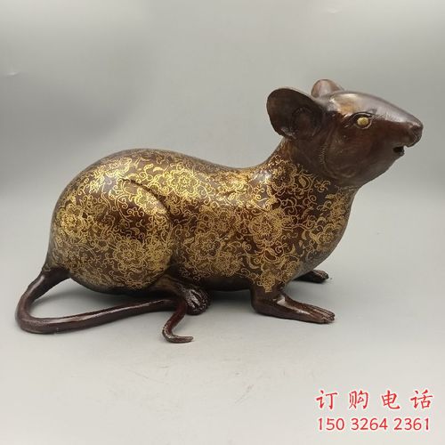 广场老鼠铜雕厂家 青铜动物铜雕