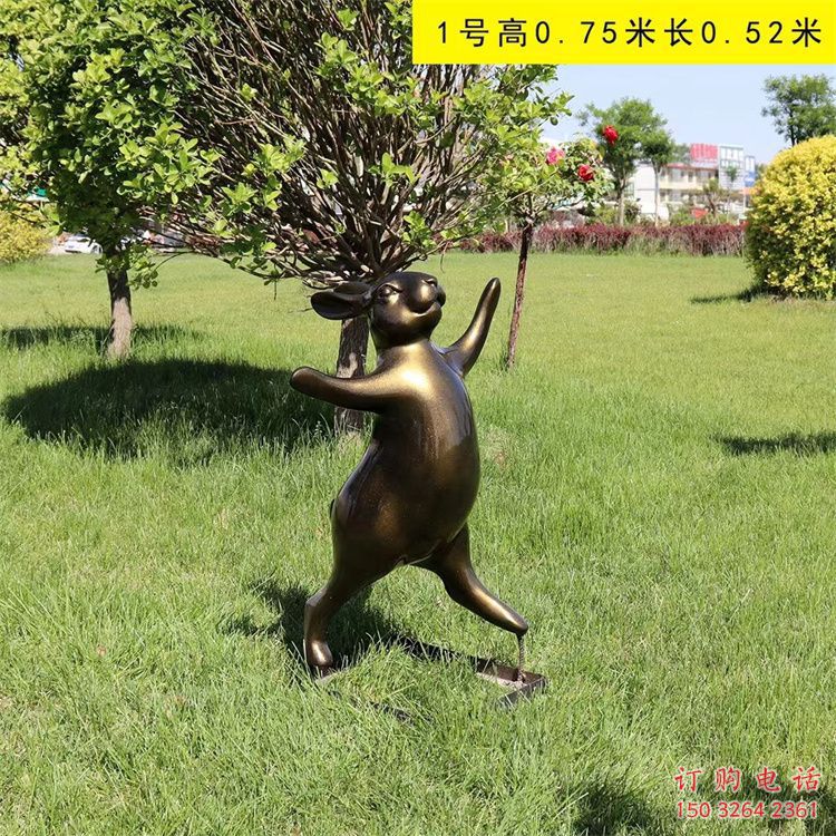 紫铜兔子铜雕厂家 仿古动物铜雕