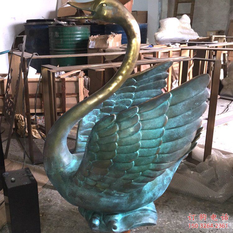 城市天鹅铜雕厂家 黄铜动物铜雕
