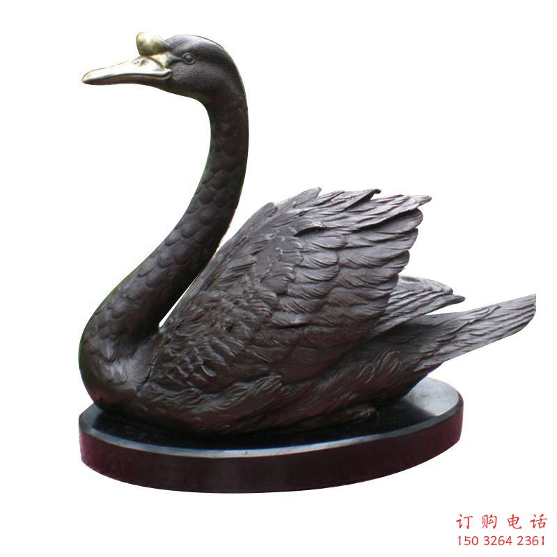 黄铜天鹅铜雕厂家 仿古动物铜雕