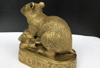 城市老鼠铜雕厂家 黄铜动物铜雕
