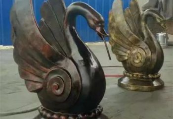 天鹅铜雕厂家 抽象动物铜雕