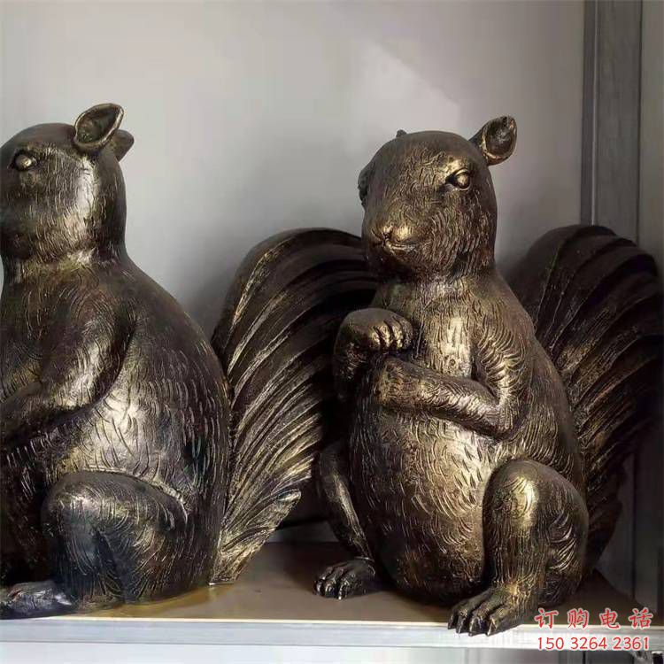 紫铜松鼠铜雕厂家 仿古动物铜雕