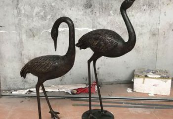 紫铜鸵鸟铜雕厂家 仿古动物铜雕