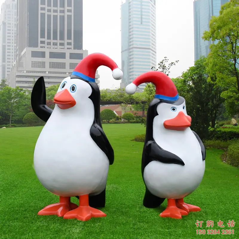 公园企鹅铜雕厂家 街头动物铜雕