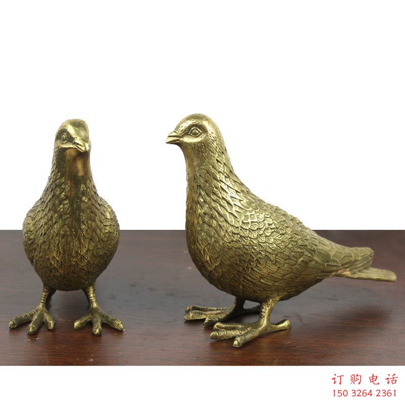 青铜鸽子铜雕厂家 公园动物铜雕