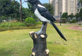 公园喜鹊铜雕厂家 街头动物铜雕