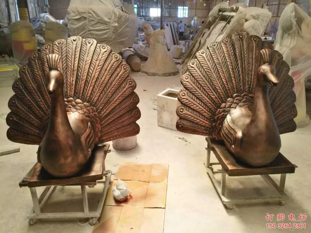 紫铜孔雀铜雕厂家 仿古动物铜雕 紫铜孔雀铜雕厂家 仿古动物铜雕
