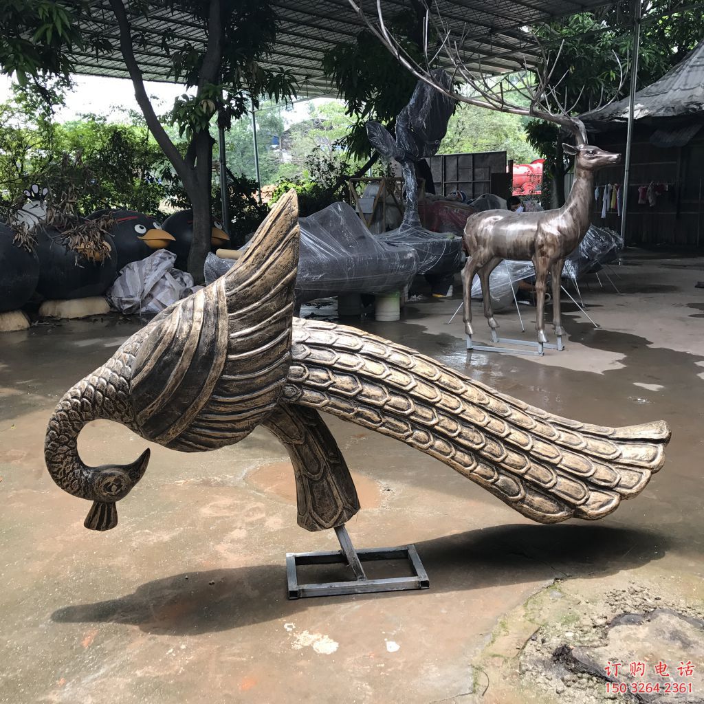 广场孔雀铜雕厂家 青铜动物铜雕