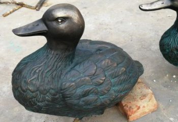紫铜鸭子铜雕厂家 仿古动物铜雕