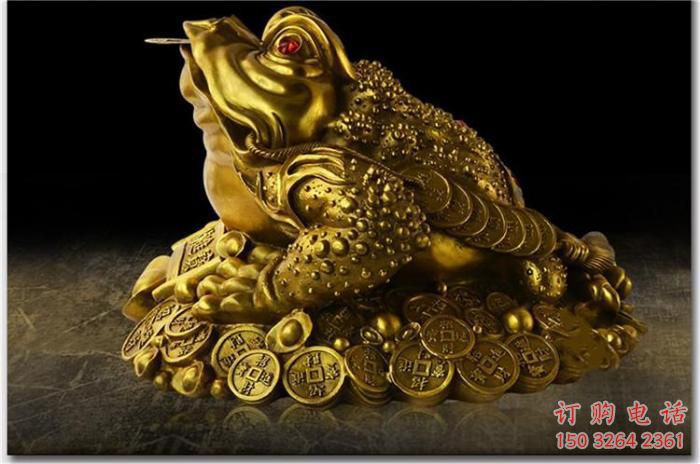 仿古青蛙铜雕厂家 彩绘动物铜雕