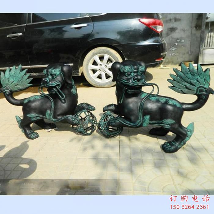 独角兽铜雕厂家 抽象动物铜雕