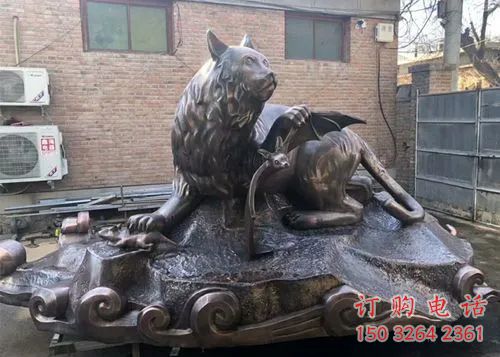 豹子铜雕厂家 抽象动物铜雕