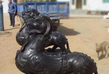 园林独角兽铜雕厂家 青铜动物铜雕