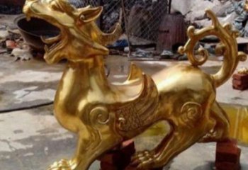 公园独角兽铜雕厂家 街头动物铜雕
