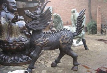 城市独角兽铜雕厂家 黄铜动物铜雕