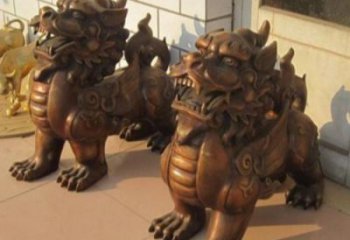 黄铜独角兽铜雕 仿古动物铜雕厂