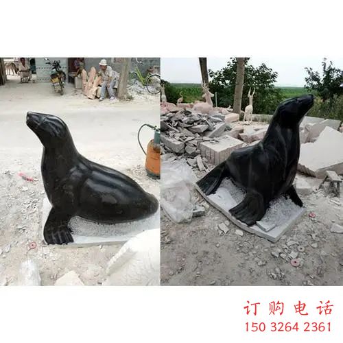 城市海豹铜雕厂家 黄铜动物铜雕