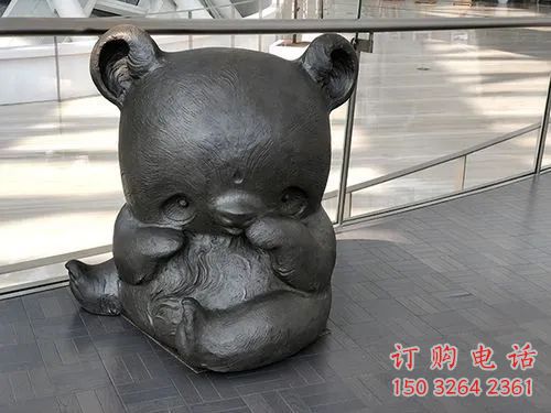 园林熊猫铜雕厂家 青铜动物铜雕