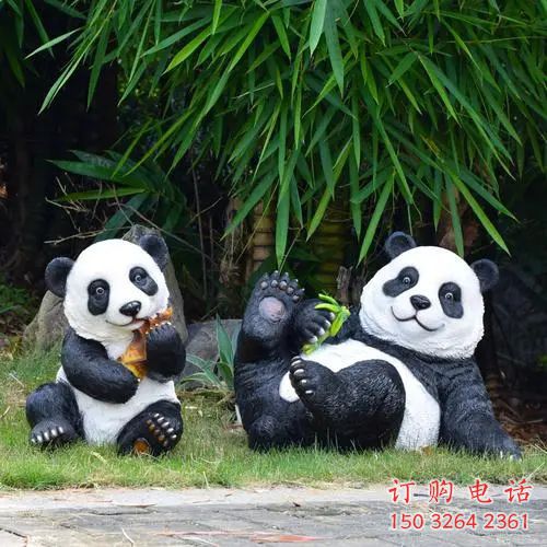 公园熊猫铜雕厂家 街头动物铜雕