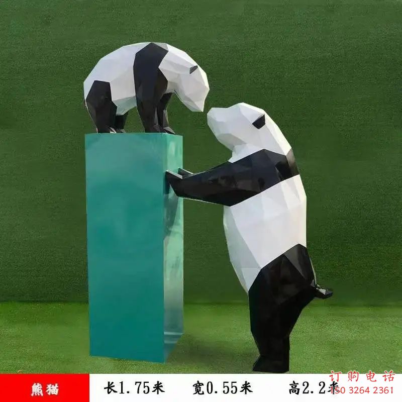 别墅大熊猫铜雕厂家 公园动物铜雕