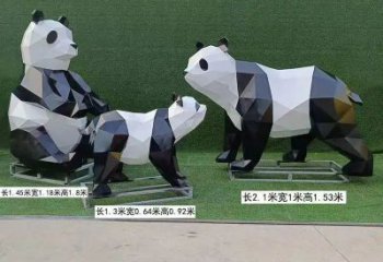 街头大熊猫铜雕厂家 城市动物铜雕