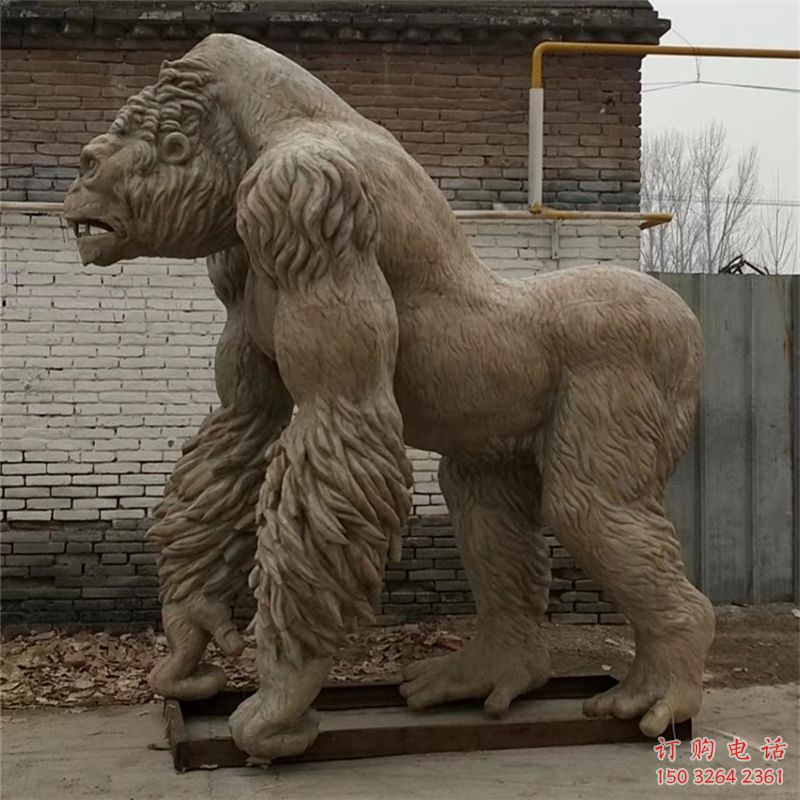 街头大猩猩铜雕厂家 城市动物铜雕