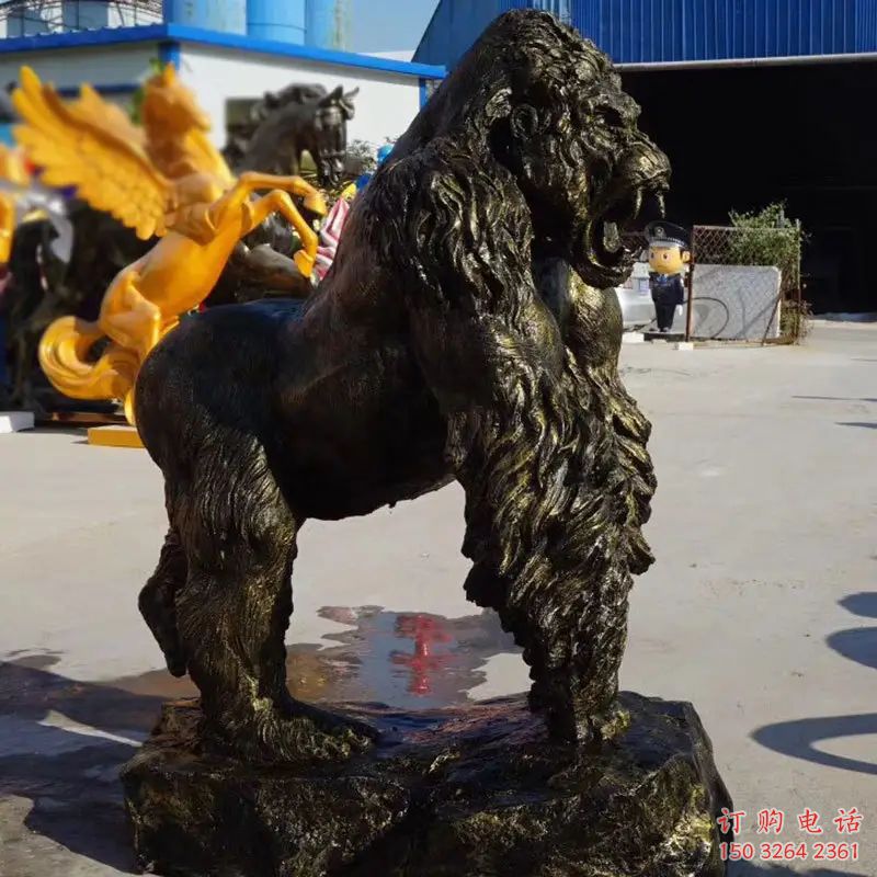 彩绘大猩猩铜雕厂家 仿古动物铜雕