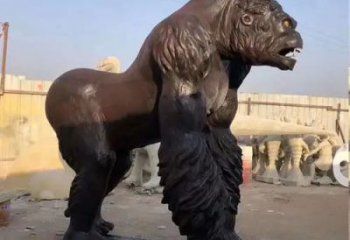别墅大猩猩铜雕厂家 公园动物铜雕