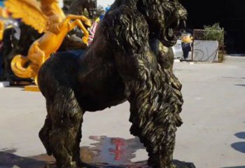 彩绘大猩猩铜雕厂家 仿古动物铜雕
