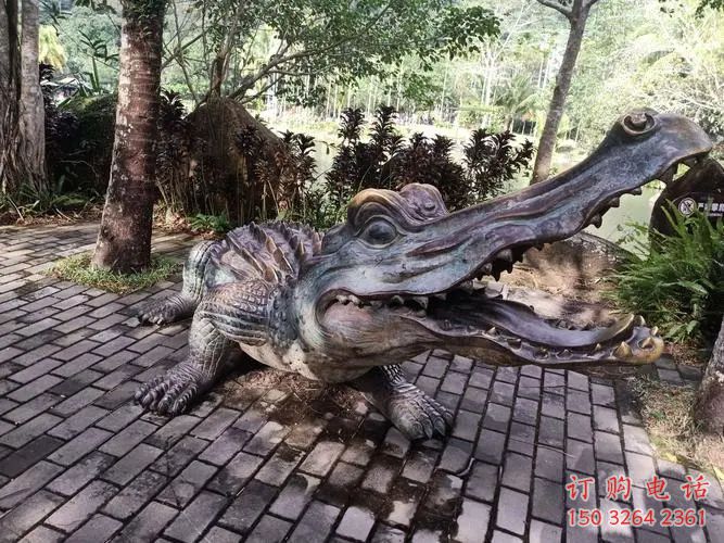 青铜鳄鱼铜雕厂家 公园动物铜雕 青铜鳄鱼铜雕厂家 公园动物铜雕