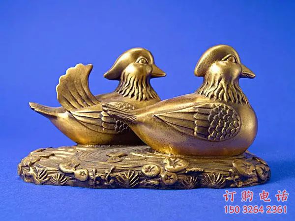 鸳鸯铜雕厂家 抽象动物铜雕