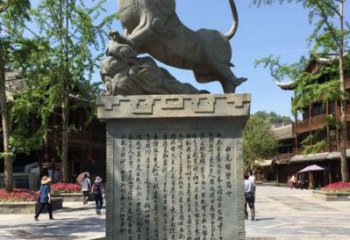 别墅白虎铜雕厂家 公园动物铜雕