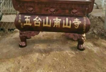 仿古香炉铜雕厂家 彩绘工艺品铜雕