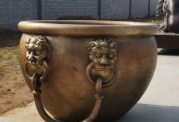 彩绘水缸铜雕厂家 仿古工艺品铜雕