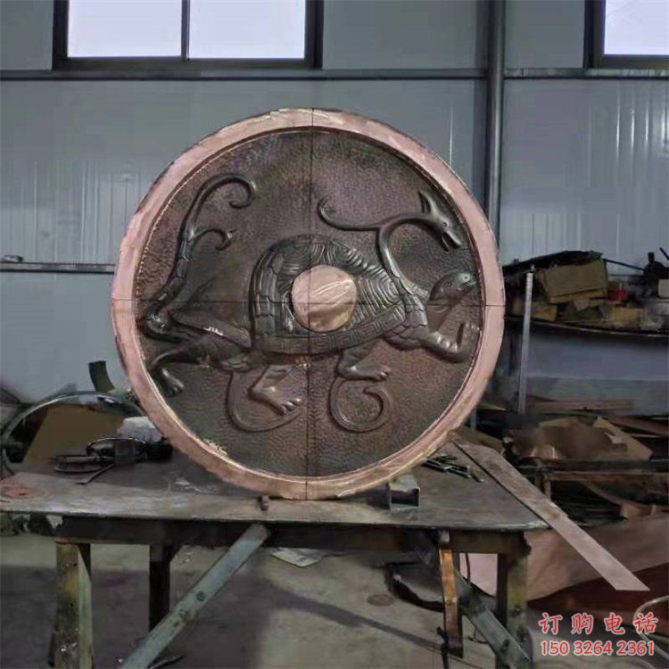 仿古铜鼓铜雕厂家 彩绘工艺品铜雕