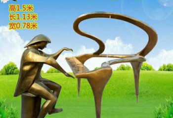 紫铜钢琴铜雕厂家 仿古工艺品铜雕