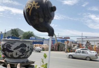 广场茶壶铜雕厂家 青铜工艺品铜雕