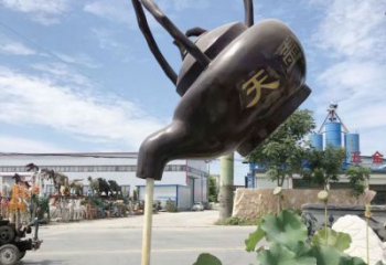 别墅茶壶铜雕厂家 公园工艺品铜雕