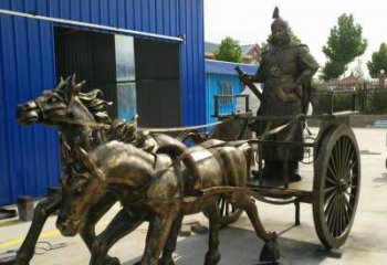 紫铜战车铜雕厂家 仿古工艺品铜雕