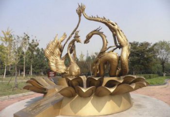 广场龙凤铜雕厂家 青铜工艺品铜雕