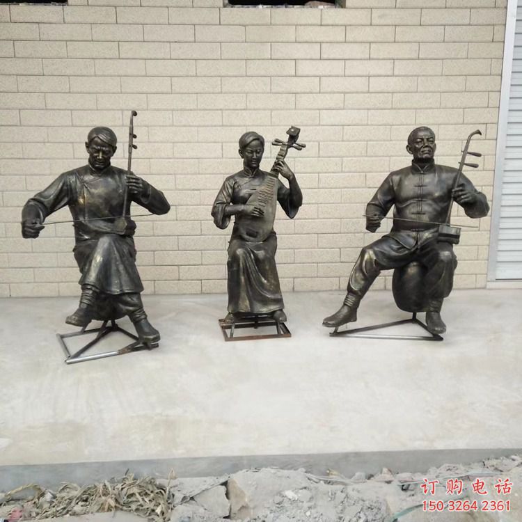 公园琵琶铜雕厂家 街头工艺品铜雕