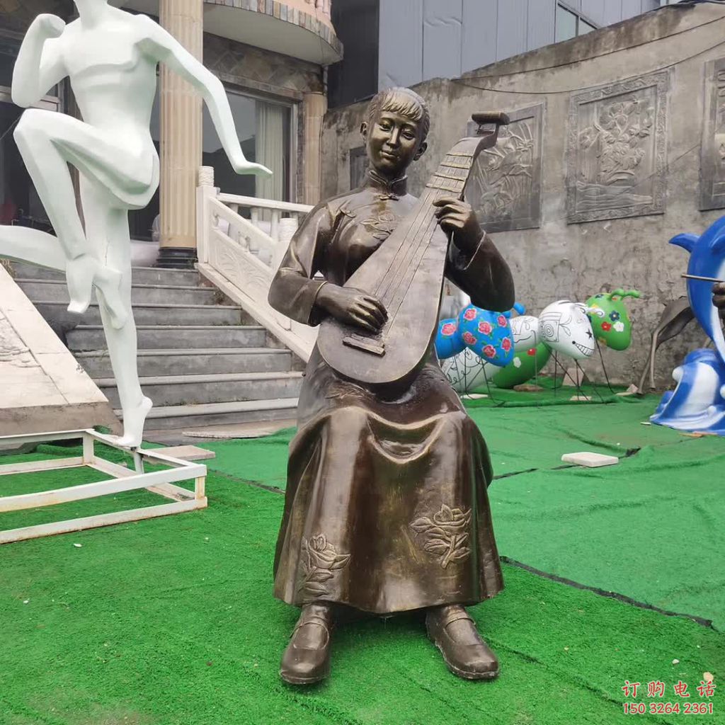 黄铜琵琶铜雕厂家 仿古工艺品铜雕