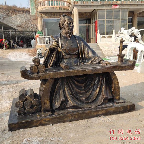 街头古筝铜雕厂家 城市工艺品铜雕