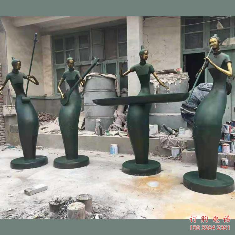 黄铜古筝铜雕厂家 仿古工艺品铜雕
